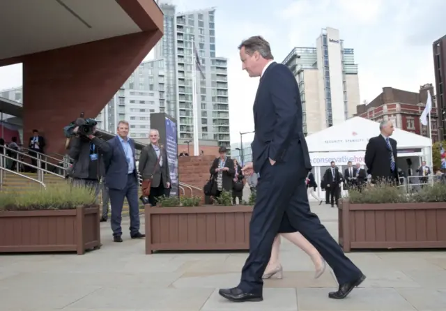 David Cameron at the Conservative conference in Manchester