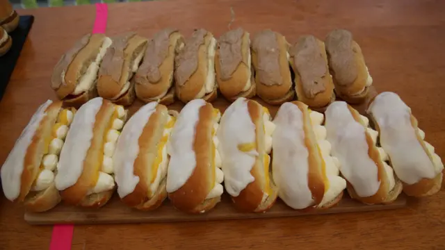 Ian's spiced (top) and elderflower and lemon buns (bottom)