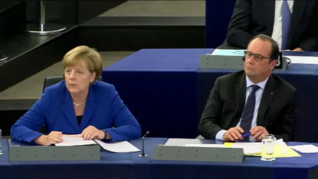 Angela Merkel and Francois Hollande