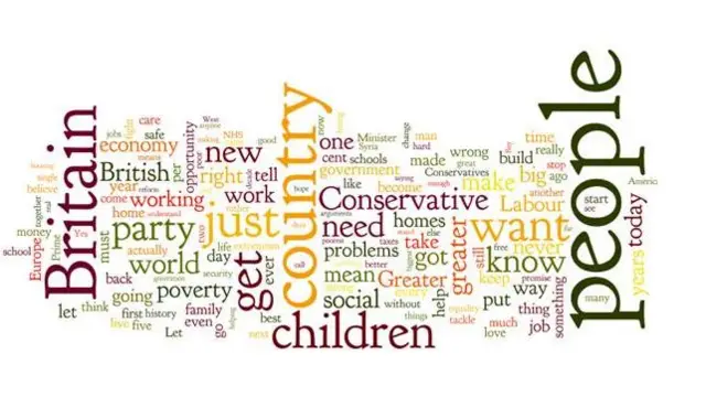 Cameron speech word cloud