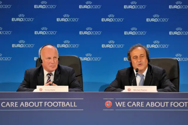 Greg Dyke (left) and Michel Platini