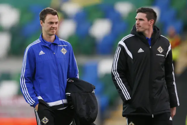 Jonny Evans and Kyle Lafferty