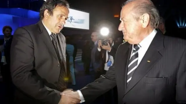 Michel Platini and Sepp Blatter