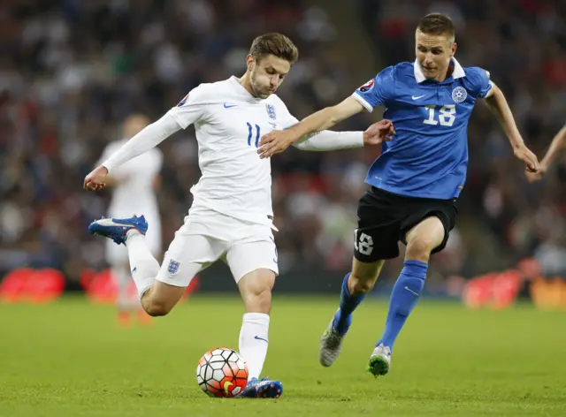 Adam Lallana up against Karol Mets