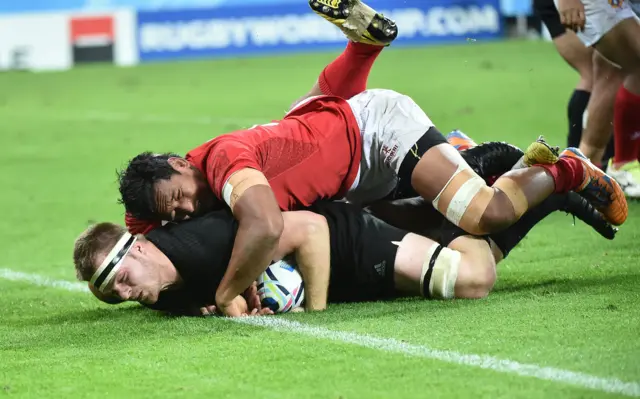 Sam Cane scores a try