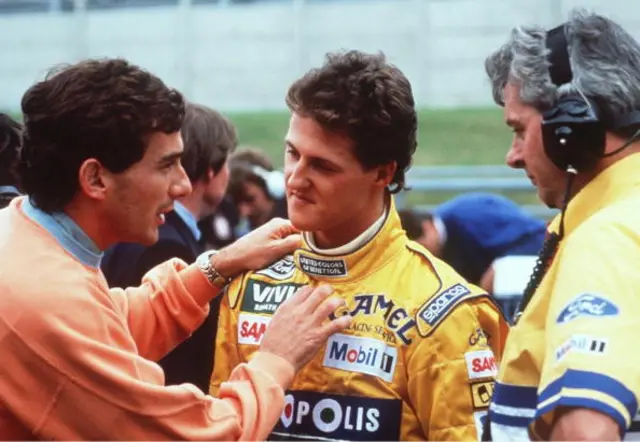 Ayrton Senna and Michael Schumacher