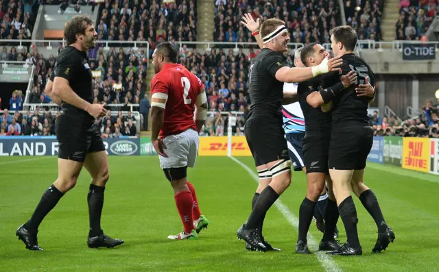 New Zealand players celebrate