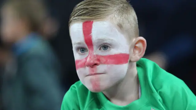 A subdued England fan