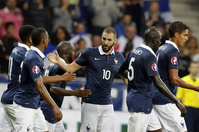 France celebrate scoring