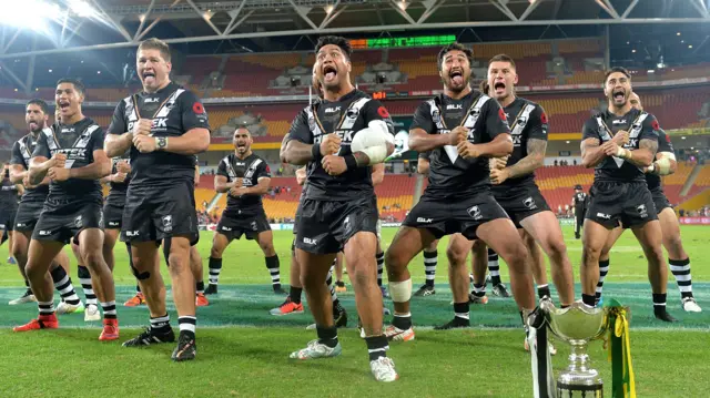 New Zealand celebrate winning the Anzac test