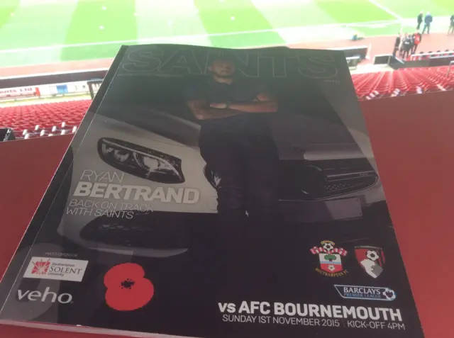 Southampton v Bournemouth programme