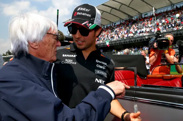 Sergio Perez and Bernie Ecclestone