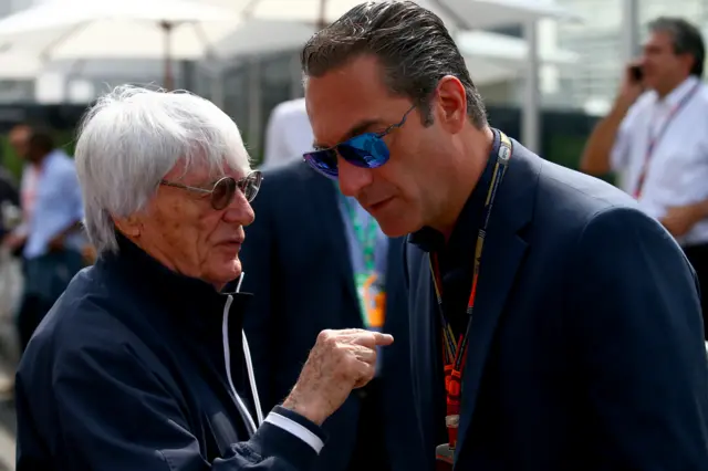 Bernie Ecclestone and Carlos Slim Domit