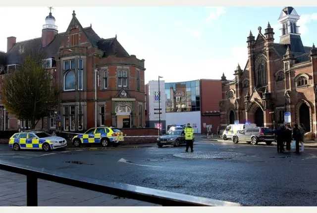 Scene of accident in Nuneaton centre