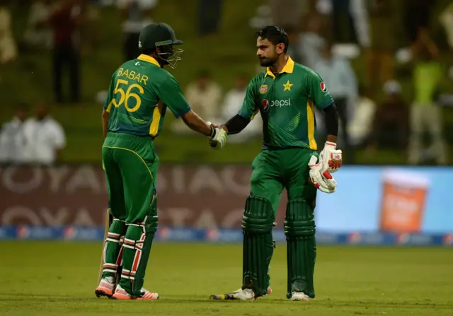 Babar Azam celebrates