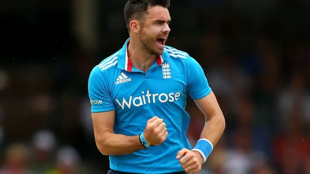 James Anderson in an ODI for England
