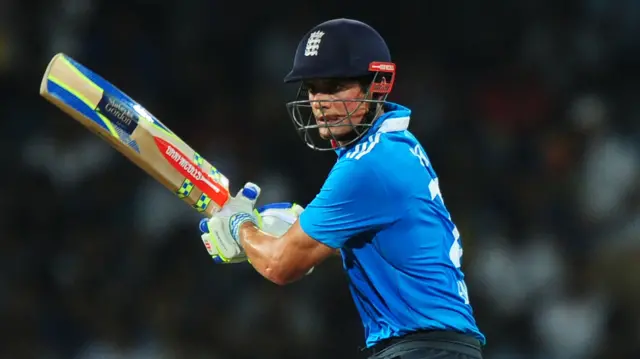 Alastair Cook in ODI action for England
