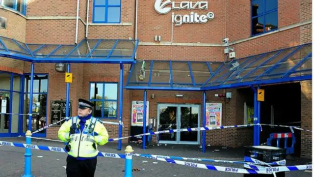 The scene outside Lava and Ignite nightclub in the days following the incident