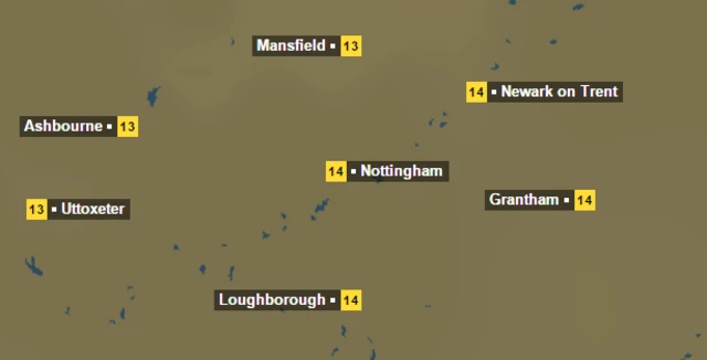 BBC weather map