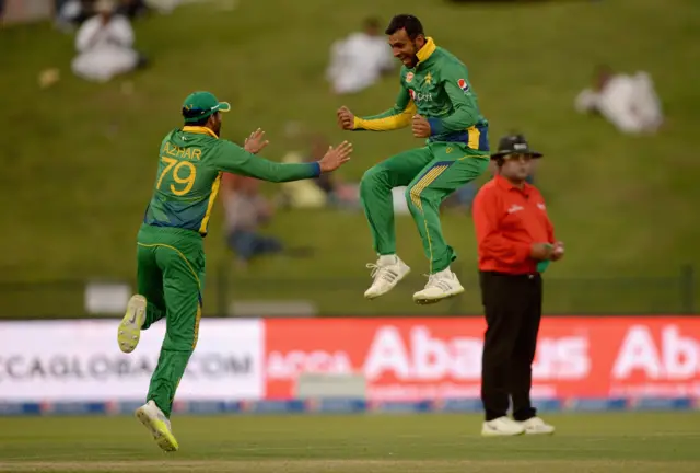 Shoaib Malik celebrates