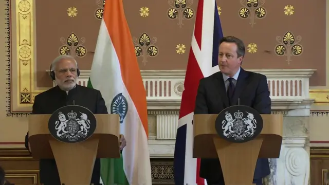 David Cameron and Indian PM Modi