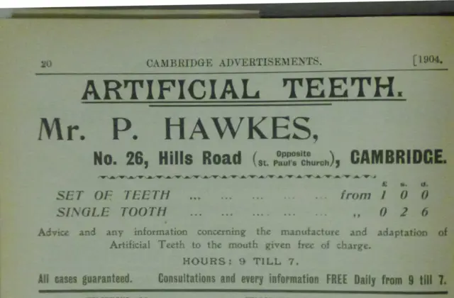 Artificial teeth advert