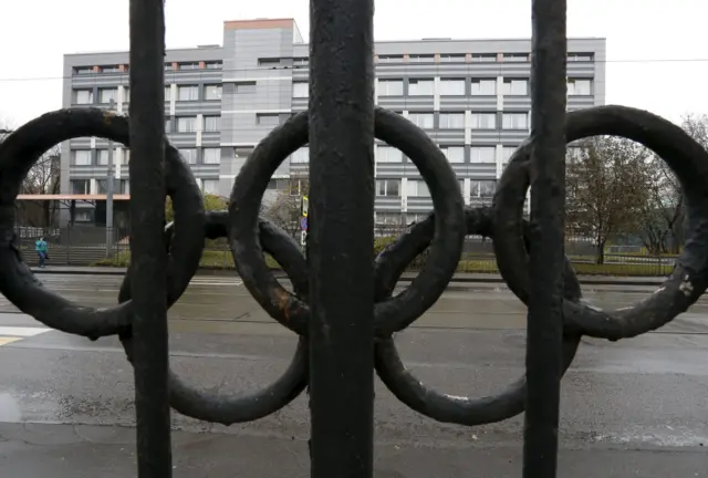 View of Russian lab through fence