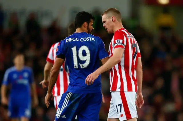 Ryan Shawcross and Diego Costa