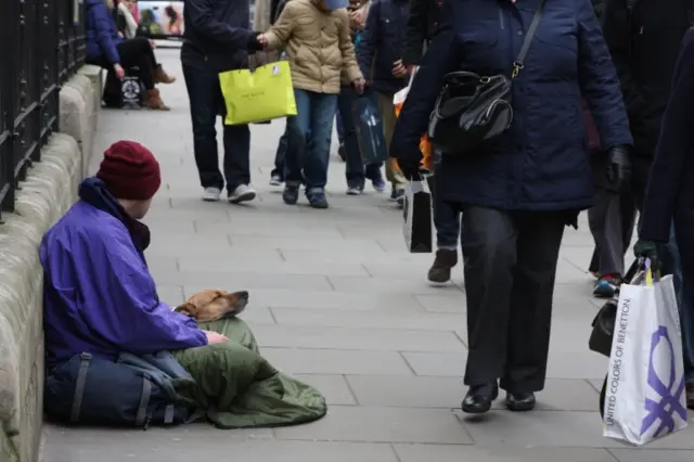 Homeless person on the streets of London