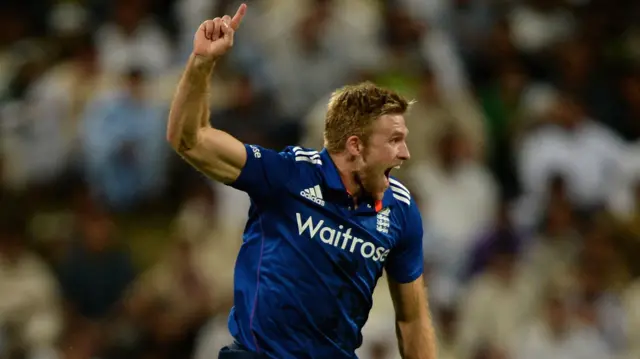 David Willey of England celebrates