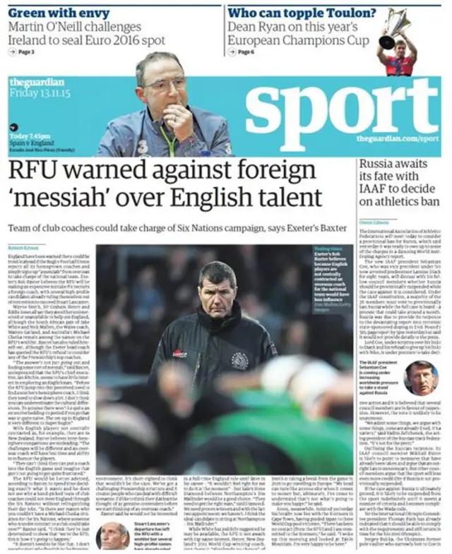 Guardian back page