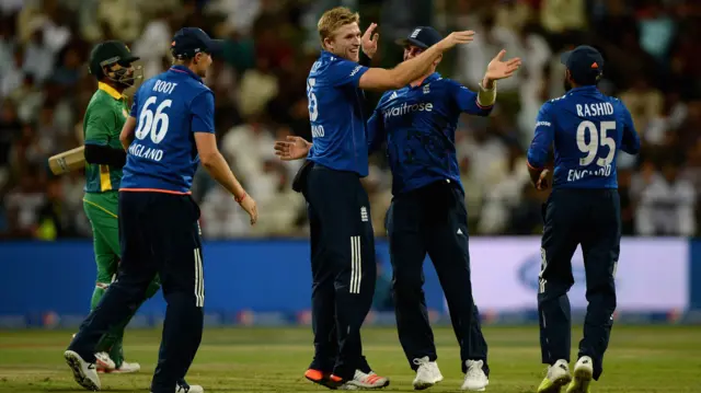 David Willey celebrates