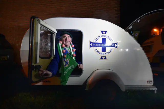 Northern Ireland fan in customised caravan