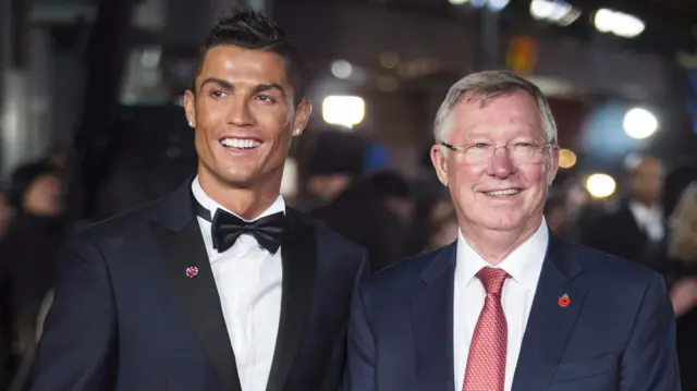 Cristiano Ronald (left) with Sir Alex Ferguson