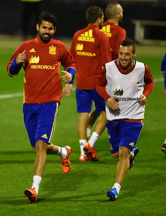 Diego Costa and Santi Cazorla