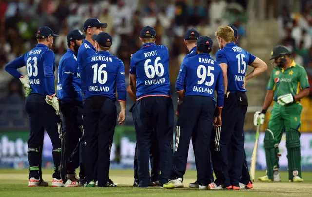 England players await the review