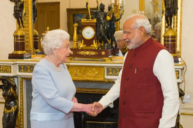 The Queen and PM Modi