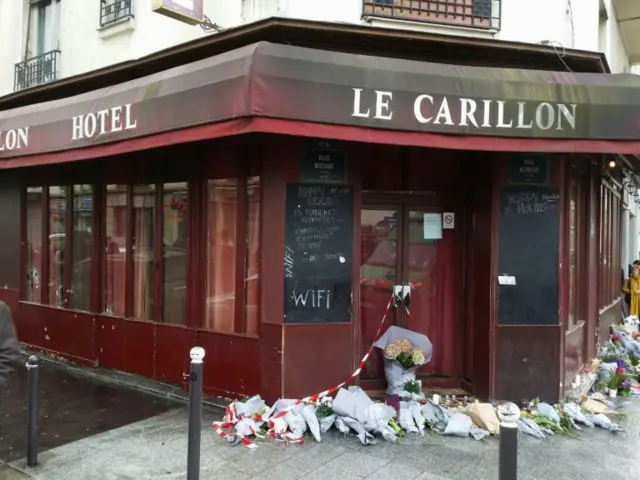 Le Carillon restaurant in Paris, scene of an IS attack on Friday