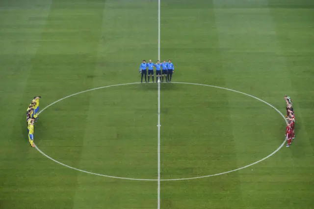 Sweden v Denmark minute's silence