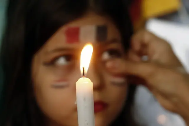 A memorial for the Paris attacks in Rio de Janeiro