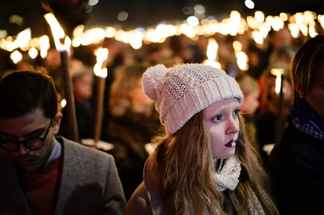 A mass rally in Copenhagen for the victims of the Paris attacks