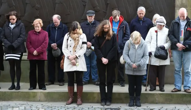 People observe one-minute silence in Liverpool