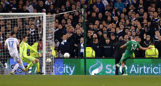 Jon Walters scores Ireland's second goal