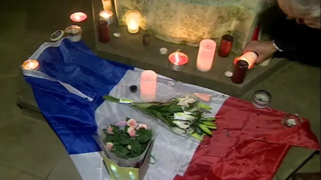 Candles being lit at the vigil in Birmingham