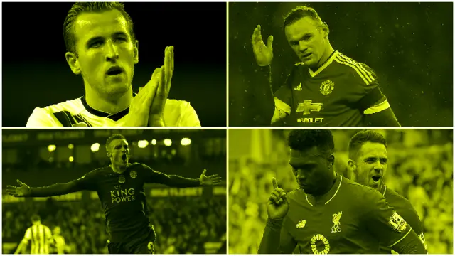 Harry Kane, Wayne Rooney, Daniel Sturridge, Jamie Vardy