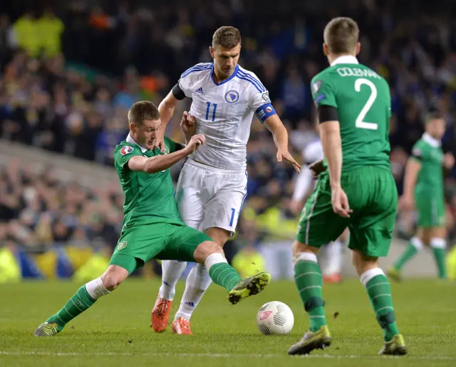 James McCarthy and Edin Dzeko