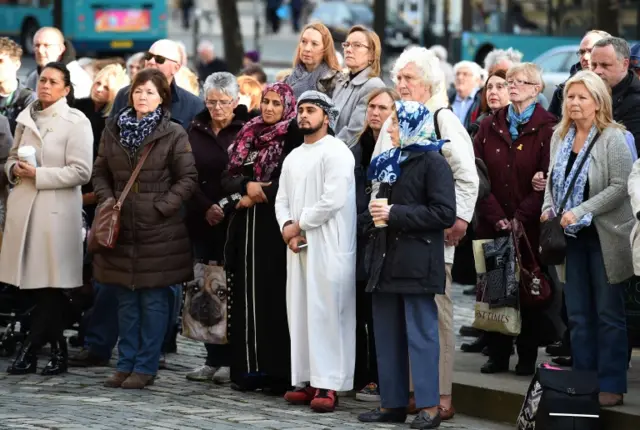 People observe one-minute silence in Liverpool