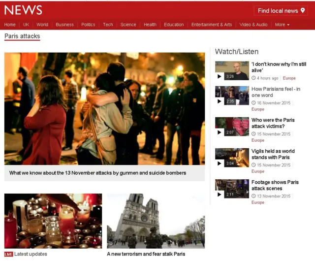 BBC website screenshot