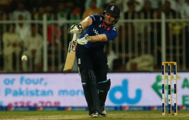 Eoin Morgan plays a shot