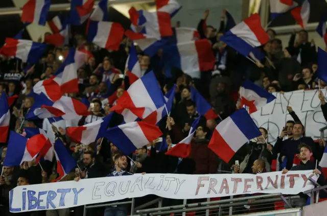 France fans during the match with England